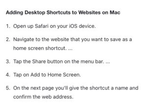 create shortcut on MAC
